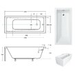 Obdĺžniková akrylátová Vaňa CLASSIC 150x70, lesklá biela, MW04DFP1571 + Krycí predný a bočný panel + automatický sifón (biely)
